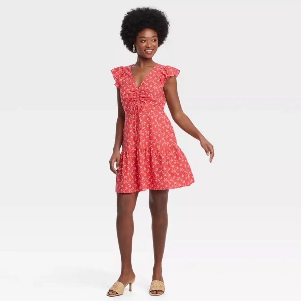 Universal Thread Flutter Short Sleeve Mini Skater Dress with Pockets